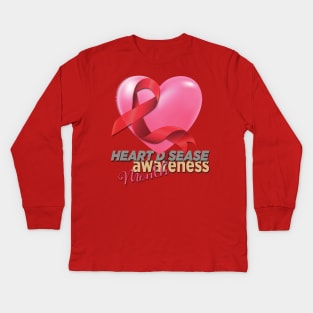 Heart disease awareness month Kids Long Sleeve T-Shirt